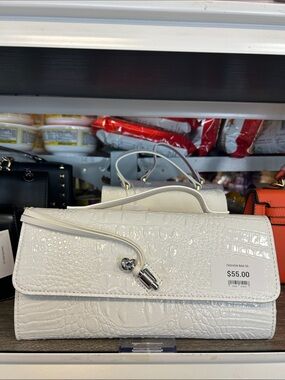 White Croc-Embossed‎ Women's Handbag - Fashion Bag